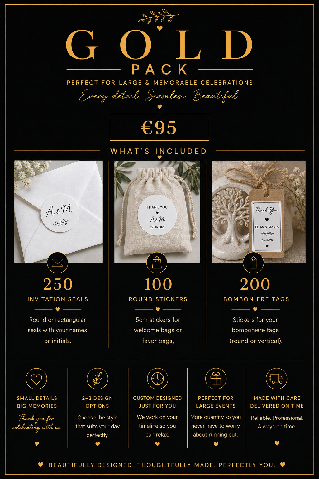 Gold Pack — wedding details preview