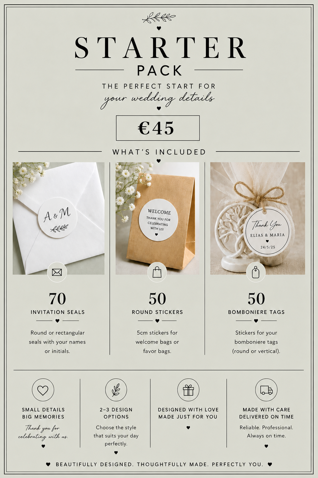 Starter Pack — wedding details preview